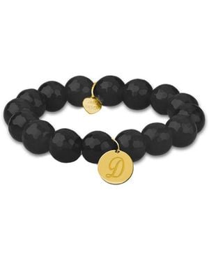 Jane Basch 14K Onyx Initial Stretch Bracelet -Z) - Black