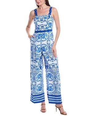 Adrianna Papell Pleated Jumpsuit - Blue
