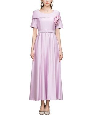 Lanelle Solid Maxi Dress - Purple