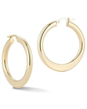 Ember Fine Jewelry 14K Bold Round Hoop Earrings - White