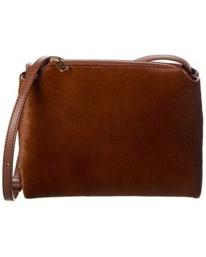 KHAITE Lina Medium Haircalf Crossbody - Brown