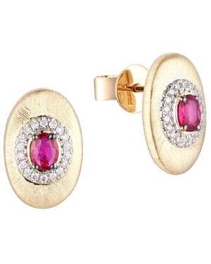 Gregg Ruth 14K 0.49 Ct. Tw. Diamond & Ruby Earring - Pink