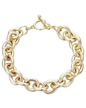 Adornia Plated Chunky Oval Link Toggle Bracelet - Metallic