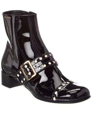 Prada Dnu Pack Patent Bootie - Black
