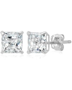 MaxColor 14K Cz Stud Earrings - White