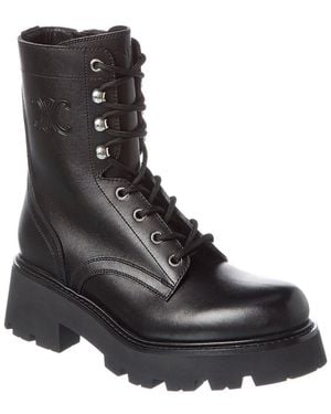 Celine Triomphe Zipped Boots in Black | Lyst