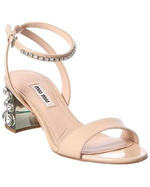Miu Miu Leather Sandal - Natural
