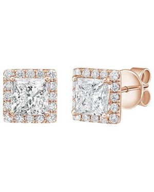 Diana M. Jewels Diana M. 14K Rose 10.00 Ct. Tw. Lab-Grown Diamond Stud Earrings - White