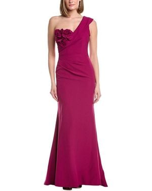 Rene Ruiz One-Shoulder Column Gown - Purple