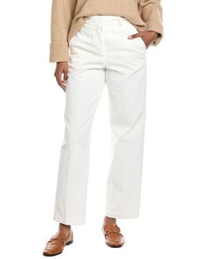 Peserico Corduroy Barrel Leg Trouser - White