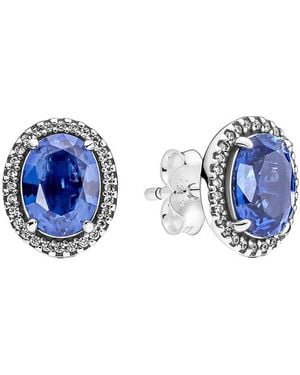 PANDORA Timeless Cz Stud Earrings - Blue