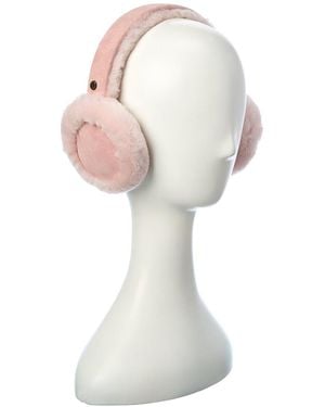 UGG Centre Strip Suede Earmuffs - White