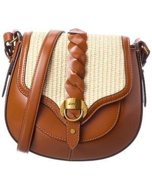 Isabel Marant Raffia & Leather Crossbody - Brown