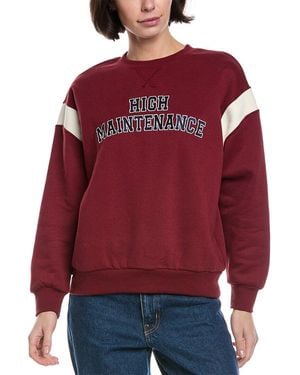 Wildfox High Main V Charlie Oversized Fit Sweatshirt - Red