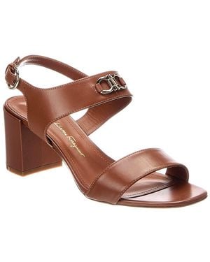 Ferragamo Cayla 55 Leather Sandal - Brown
