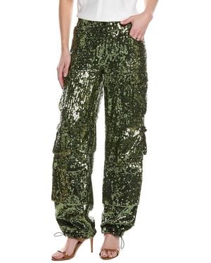 Alice + Olivia Olympia Mr. Sequin Baggy Cargo Pant - Green