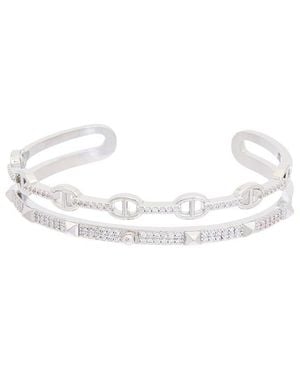 Juvell 18K Plated Cz Bangle Bracelet - White
