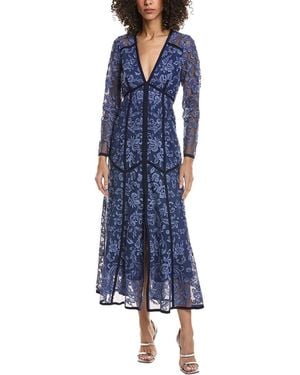 Marchesa Lace Midi Dress - Blue