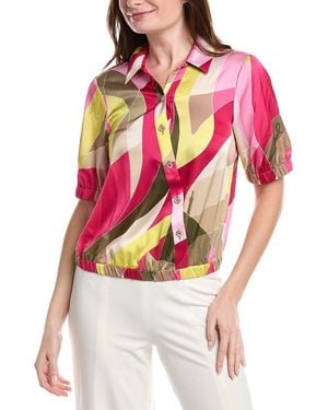 KARL LAGERFELD Printed Surplus Blouse - Pink