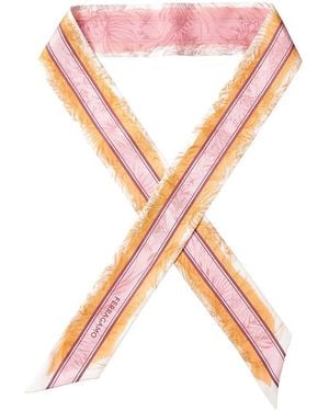 Ferragamo Gravure Silk Scarf - Pink