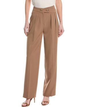 Kenneth Cole High-Rise Pintuck Wide Leg Pant - Natural