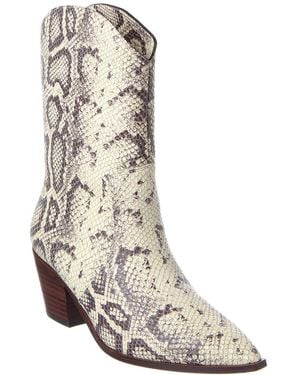 L'Agence Claude Western Croc Snake Boot - Natural