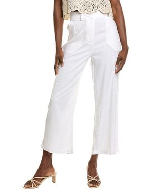 Ellen Tracy Linen-Blend Cargo Pant - White