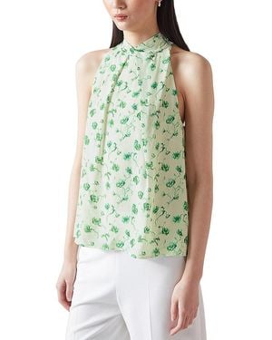 LK Bennett Frink Silk-Blend Top - Green