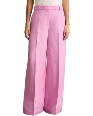 Reiss Raine Linen-Blend Trouser - Pink