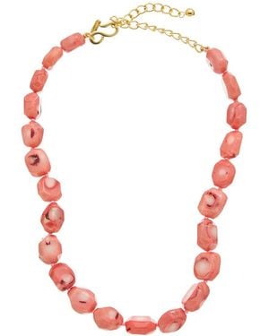 Kenneth Jay Lane Plated Beaded Necklace - Red
