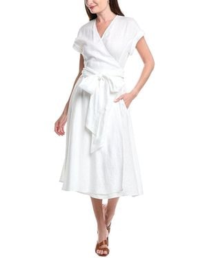 Lafayette 148 New York Wrap Linen Maxi Dress - White