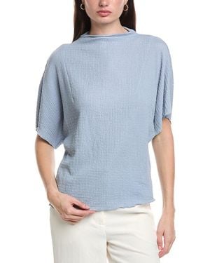 Vince Camuto Smocked Boxy Top - Blue