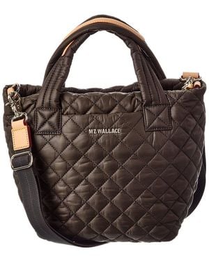 MZ Wallace Mini Metro Nylon & Leather Tote Deluxe - Brown