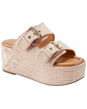 Marc Fisher Poppy Leather-Trim Sandal - Pink