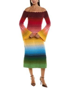 Oscar de la Renta Ombre Sweaterdress - Green