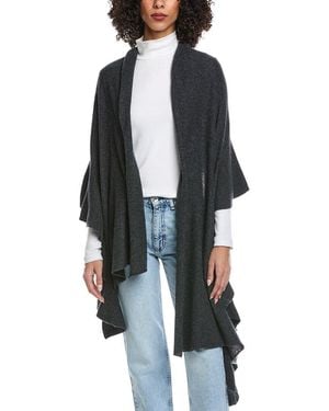 Portolano Ribbed Cashmere Wrap - Black
