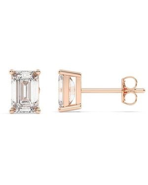 Lab Grown Diamonds 14K 4.00 Ct. Tw. Lab-Grown Diamond Emerald Cut Stud Earring - White