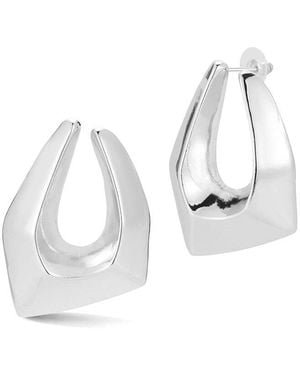 Glaze Jewelry Plated Sculptural Statement Drop Earrings - White