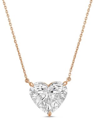 Diana M. Jewels Diana M. 14K Rose 15.00 Ct. Tw. Lab-Grown Diamond Pendant Necklace - Metallic