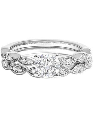 Haus of Brilliance 14K 0.99 Ct. Tw. Lab-Grown Diamond Engagement Set Ring - White