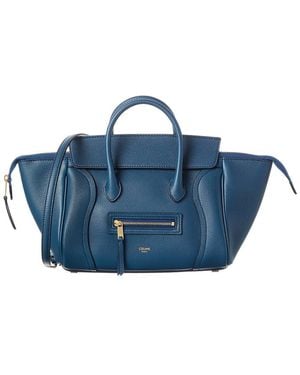 Celine Leather Tote - Blue