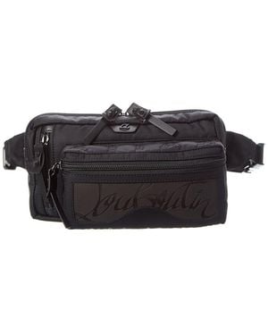 Christian Louboutin Embellished Leather Zipper Belt Bag - Black