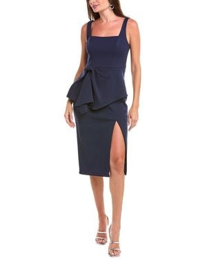 Aidan Mattox Peplum Waist Midi Dress - Blue