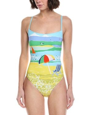 Kate Spade Tie Back One-Piece - Blue