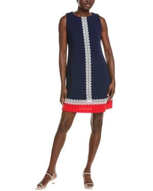 Jones New York Sleeveless Colourblock Swing Dress - Blue