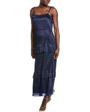Julia Jordan Crinkled Chiffon Midi Dress - Blue