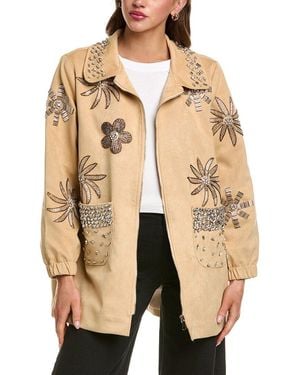 Beulah London Embellished Jacket - Natural