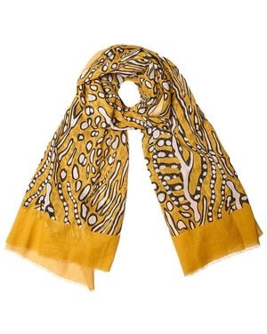 Saachi Abstract Animal Print Scarf - Yellow