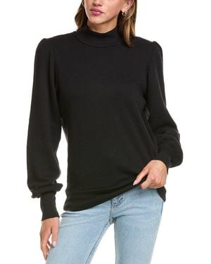 Michael Stars Paisley Puff Sleeve Sweatshirt - Black