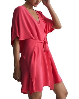 Reiss Peony Plain Flippy Dress - Red